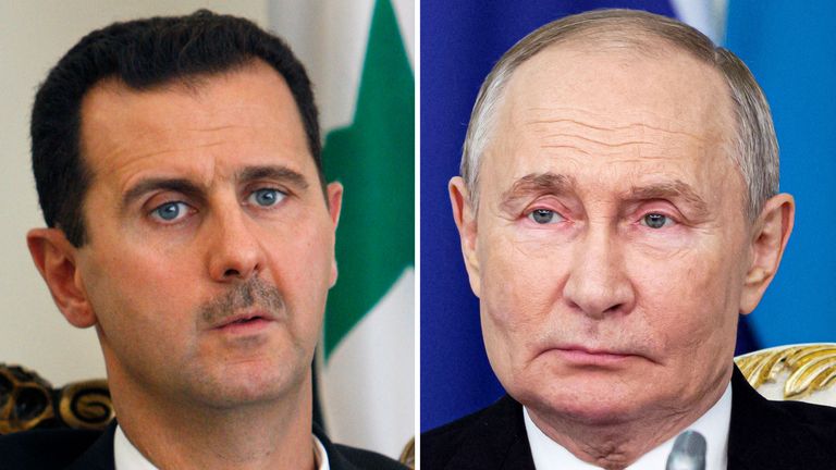 Bashar al Assad, Vladimir Putin. Pic: AP