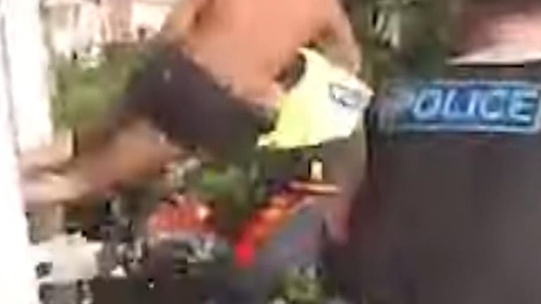 Drug dealer attempts to evade police by jumping over officer with chainsaw