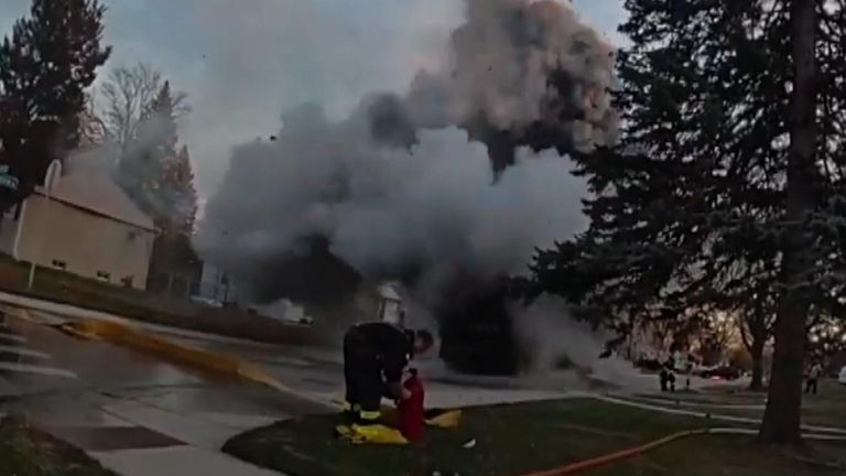 Rubbish truck explodes in Illinois