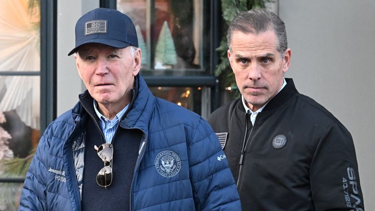 Joe Biden and Hunter Biden in Nantucket, Massachusetts, 29 November 2024.
Pic: Reuters