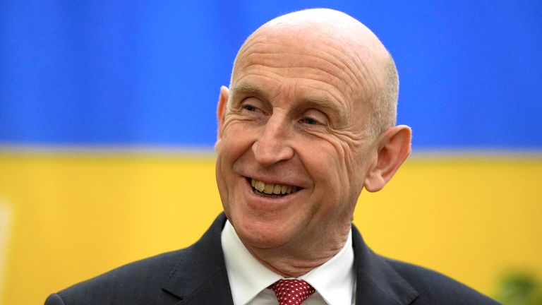 Defence Secretary John Healey during a visit to the Ukrainian Catholic Church in central London, to mark 1000 days since Russia's invasion of Ukraine