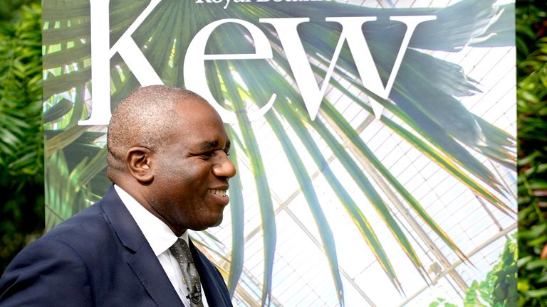 David Lammy gives a speech about tackling the climate and nature crisis at Kew Gardens.
Pic: PA