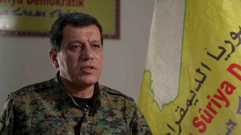 Alex Rossi talks to commander of Syrian Democratic Forces