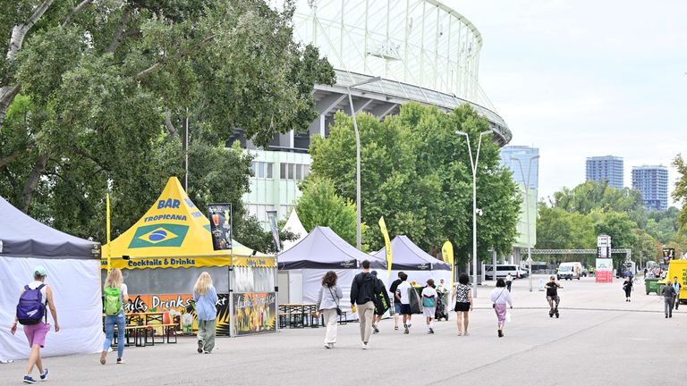 The Happel stadium after Taylor Swift's three concerts in Vienna this week were cancelled.
Pic: Reuters