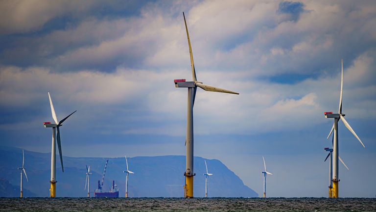 File photo dated 26/07/22 of RWE&#39;s Gwynt y Mor, the world&#39;s 2nd largest offshore wind farm located eight miles offshore in Liverpool Bay, off the coast of North Wales. Ben Birchall/PA Wire