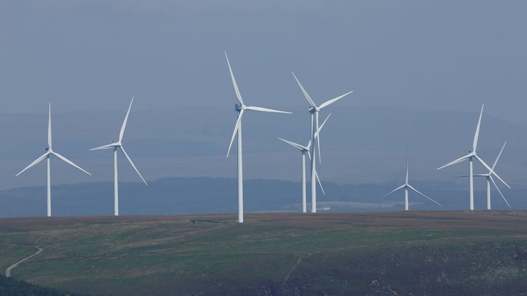 Wind turbines in South Wales. Pic: Reuters